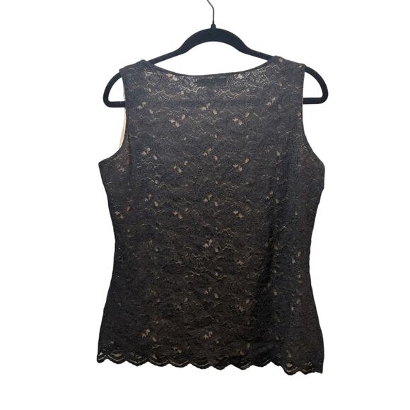 Coldwater Creek Black Embellished Lace Fitted Tank Top Womens Small Whimsigoth - Picture 6 of 8